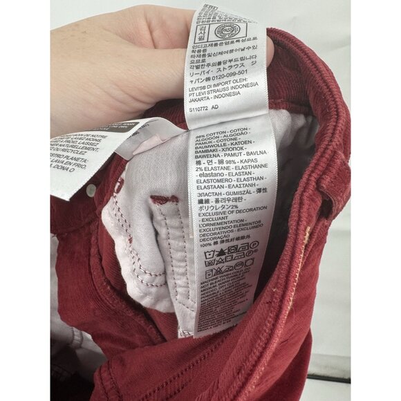 Levi’s 725 High Rise Bootcut Corduroy Jean Women 27 Red Western Bohemian Preppy - Picture 4 of 9
